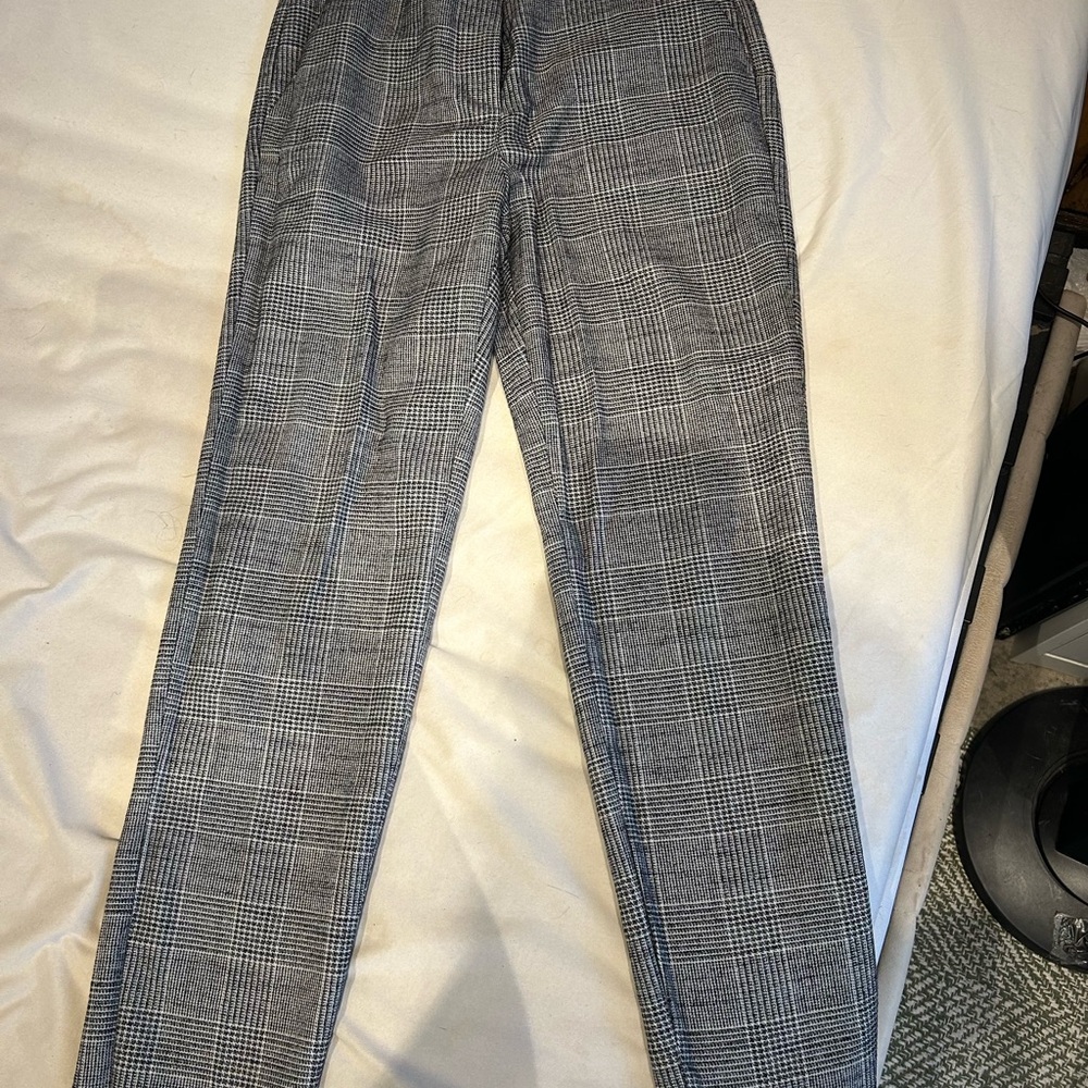 H&M Gray Plaid Slim Dress Pants